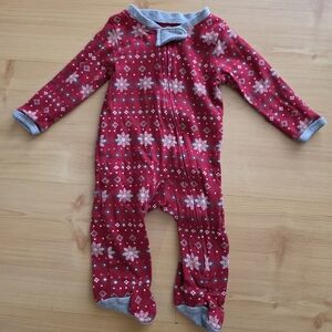 Honest Co Red Snowflake Kids One Piece 0-3